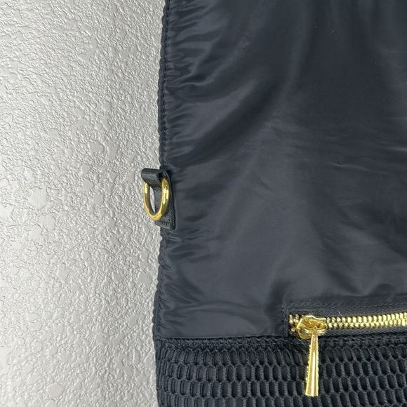 Athleta Black Mesh Quilted Casual Tote Bag - Picture 3 of 10